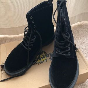 Black velvet Dr. Martens